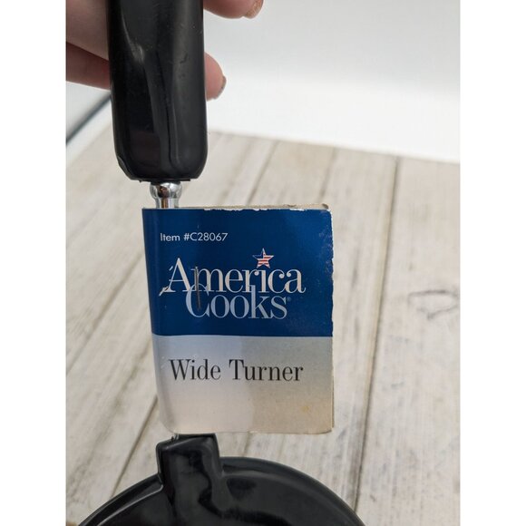 American Cooks Black Nylon Slotted Spatula Flipper Wide Turner With Tag 11” - Picture 4 of 7